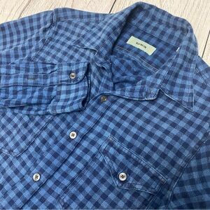 Buck Mason Blue Gingham Casual Button-Down Shirt Medium